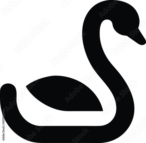 Swan Curved Neck Vector