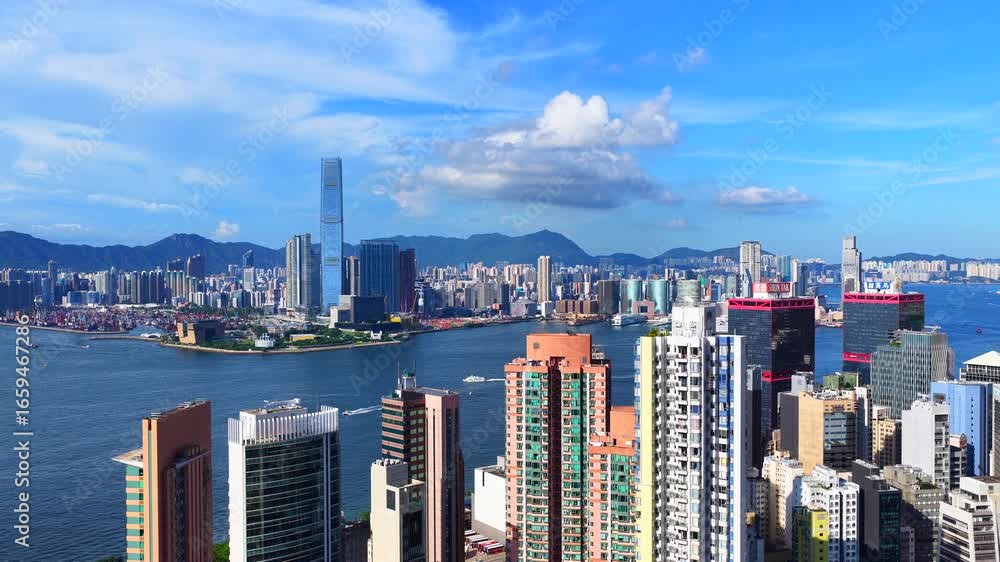 Skyview of standalone single storey high rise buildings under ...