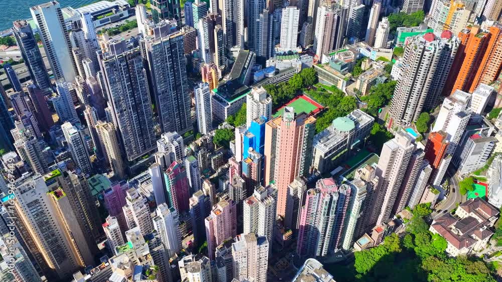Skyview of standalone single storey high rise buildings under ...