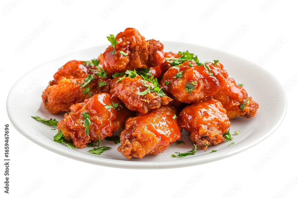 Buffalo fried chicken wings isolated on transparent background Buffalo fried chicken wings isolated on transparent background