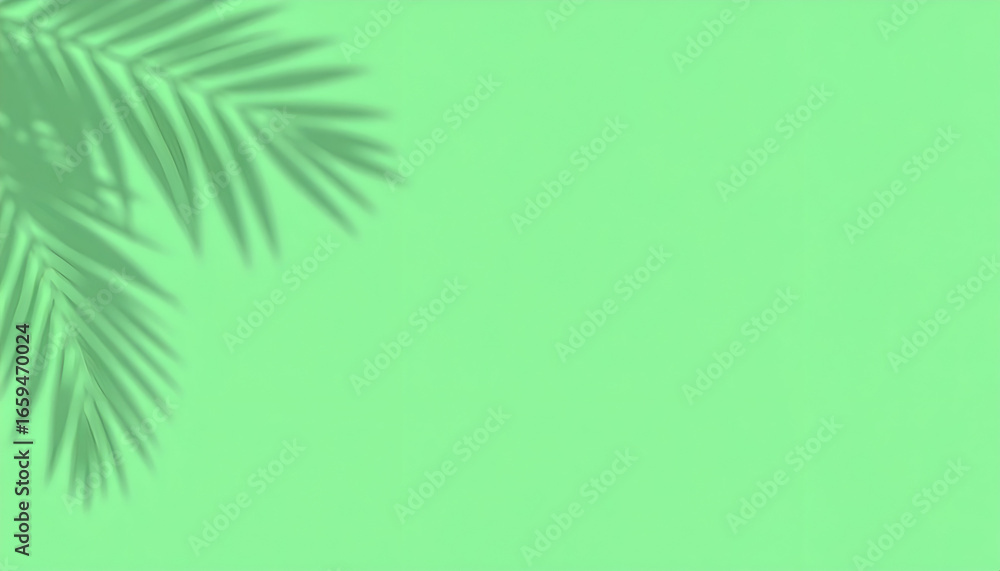 Palm Shadow Green Background. Palm Shadow Green Background.
