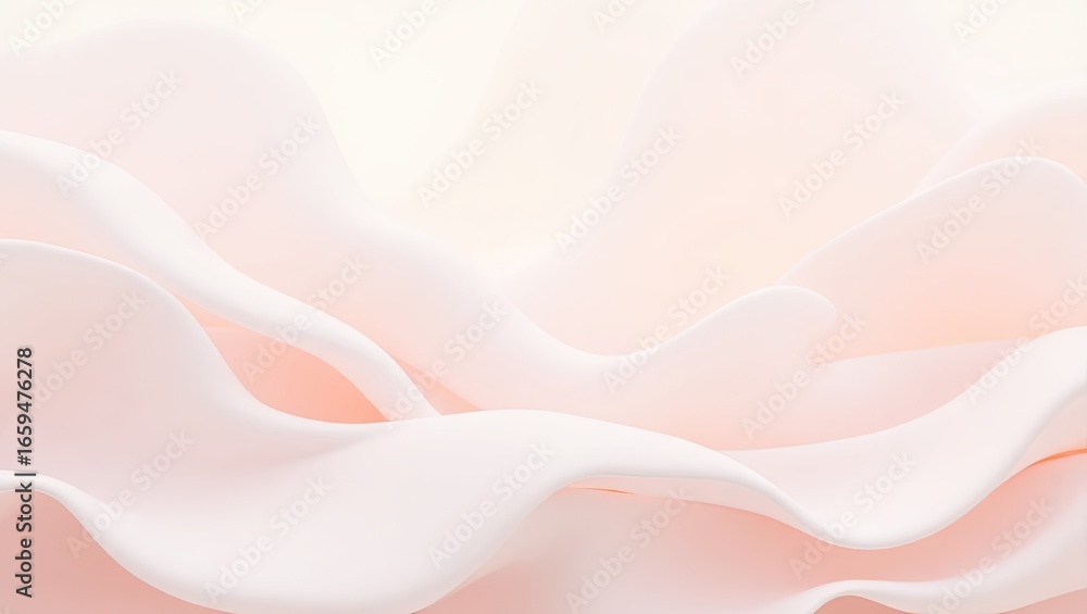 Fototapeta premium Delicate, flowing folds of soft pink fabric create a serene and elegant visual.