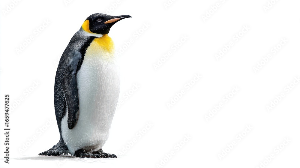 Obraz premium Emperor Penguin on White
