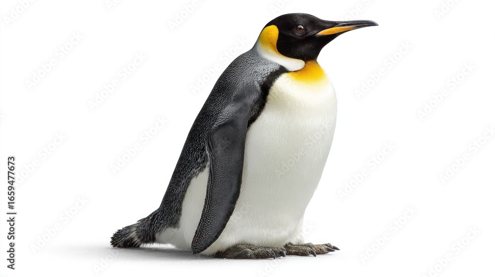 Obraz premium King Penguin on White Background