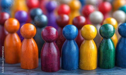 Diverse crowd of stylized people, emphasizing social equity, fairness, inclusion, and equal opportunities in society regardless of individual differences, Generative AI