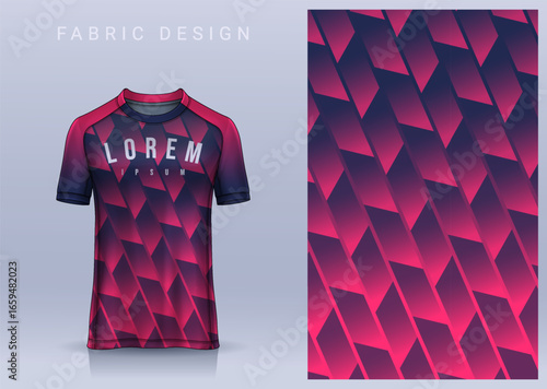 Fabric textile design for Sport t-shirt, Soccer jersey mockup for football club. uniform front view.	