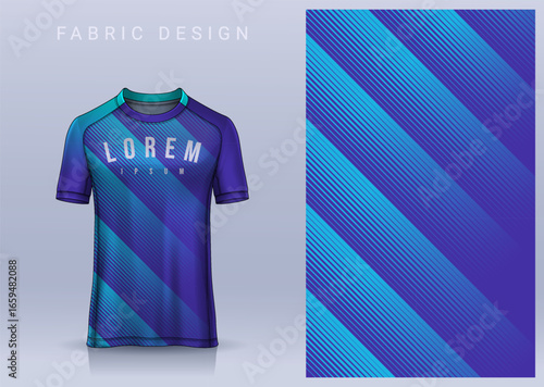 Fabric textile design for Sport t-shirt, Soccer jersey mockup for football club. uniform front view.	