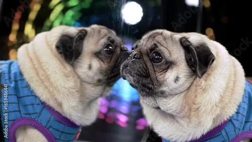 Pug Meets Mirror A Funny Reflection & Adorable Reaction