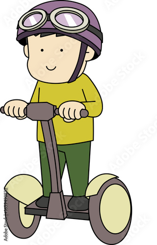 Illustration of a person who drives an electric kickboard