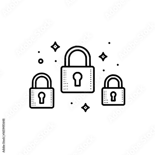 Lock security safety privacy secure protection access padlock key secret safeguard defense cyber security locks