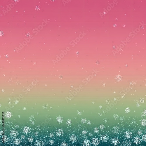Falling snowflakes, gradient background, winter scene, soft colors