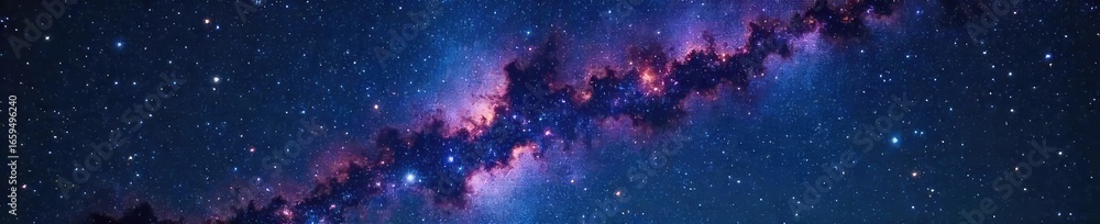 Obraz premium Breathtaking Night Sky Celestial Constellation Blazing with Stars, a Mysterious Cosmic Wonder Perfect for Astrology, Astronomy, Fantasy, and Space Themes