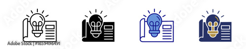 Innovation Blueprint  Icon Set Multiple Style Collection
