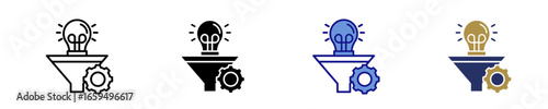 Idea Funnel  Icon Set Multiple Style Collection