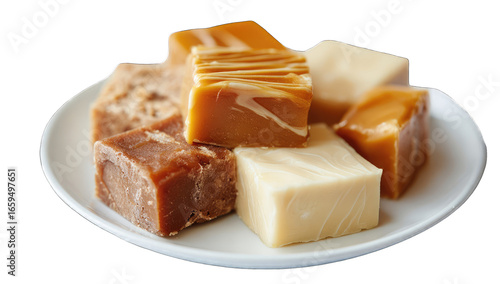 Assorted caramel candies on a plate (3)