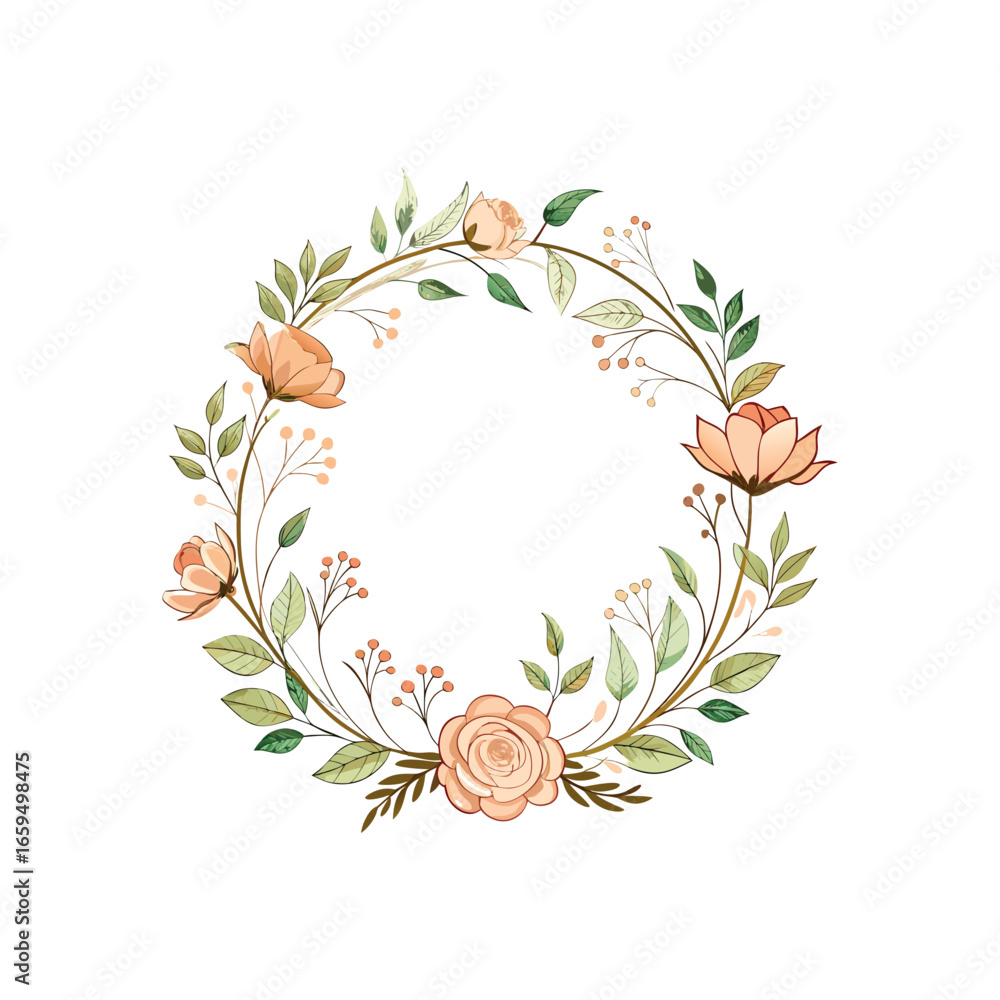 Fototapeta premium design an elegant hand drawn floral frame