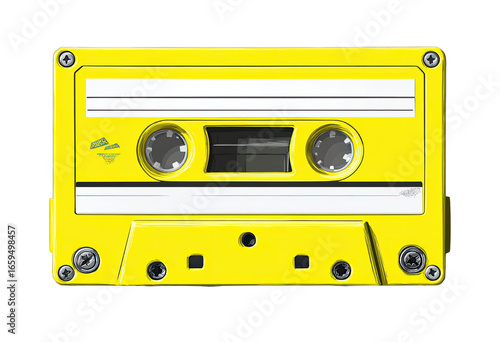 Vivid yellow cassette tape