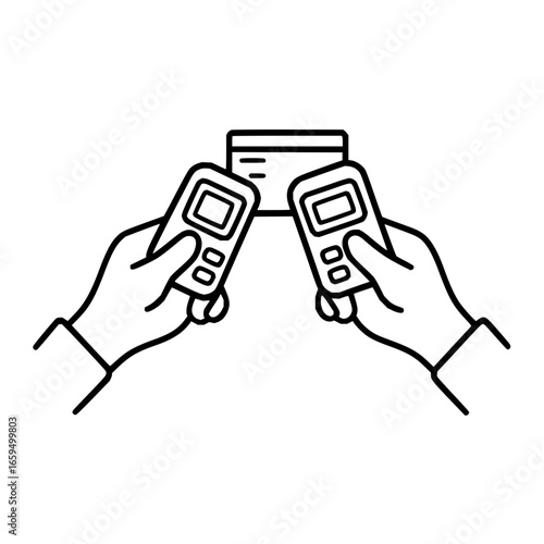 Payment transaction contactless nfc terminal credit card reader machine pos system banking finance business pay 100