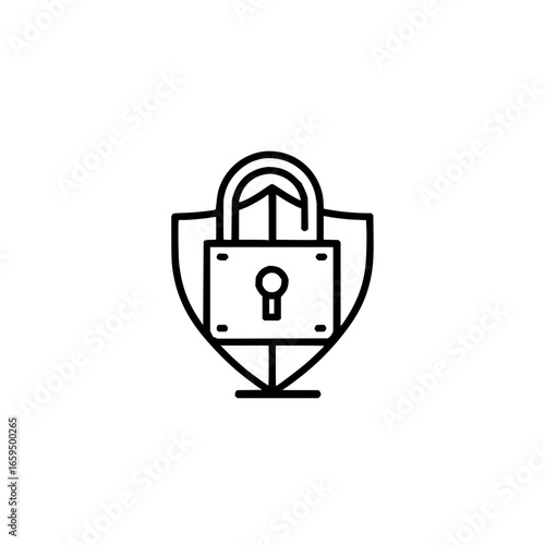 Security shield padlock protection privacy secure safety lock data access internet network system safeguard
