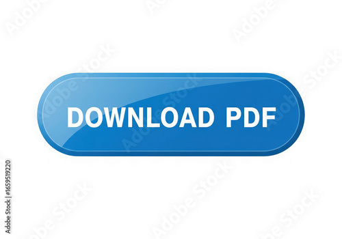 3d download pdf button isolated on transparent background