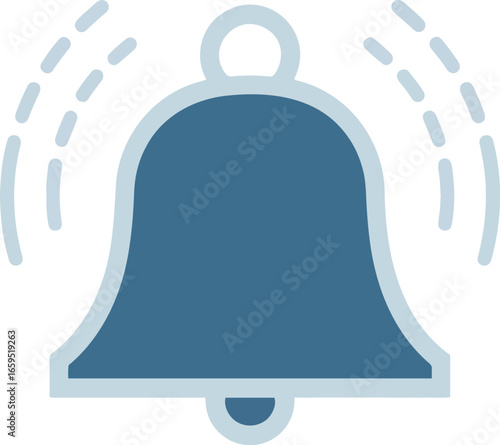Simple illustration of a ringing bell with sound wave lines, signaling an alert.