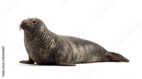 Young gray seal, front view