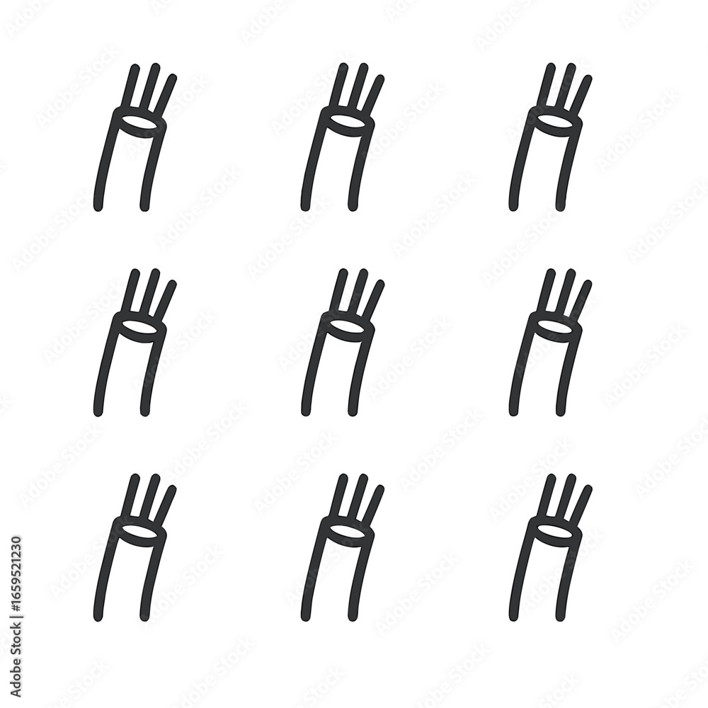 Fototapeta premium Wire Colors Icon Set. Outline icon set of wire insulation colors: black, red, blue, green, yellow, white, orange, brown, gray.