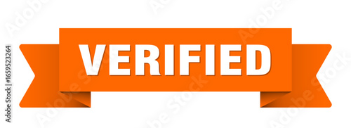 verified ribbon isolated on transparent background. verified ribbon