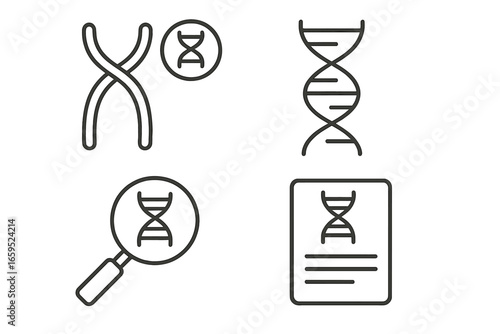 Dna structure icons: genetic research illustrations for science projects