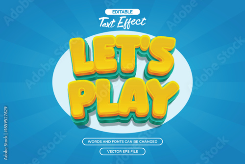 Let's play editable text effect with 3d cartoon style