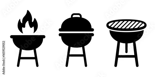 BBQ icon. Grill icon set