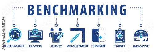 Benchmarking vector illustration concept. Idea of business development and improvement