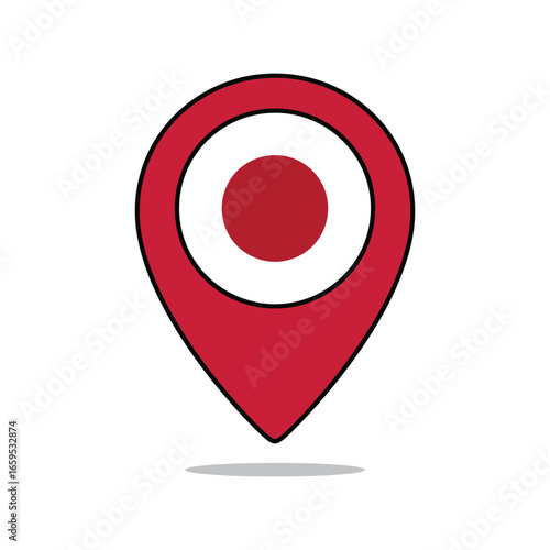 Red location pin marker with concentric circles indicating navigation and destination concept vector Free Download Red location pin marker with concentric circles indicating navigation and destination concept vector - GFXLoad