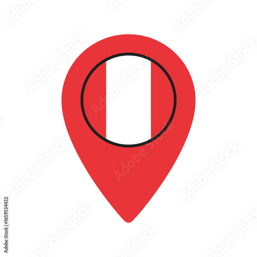 Location pin icon featuring the national flag of peru symbolizing travel and destinations vector