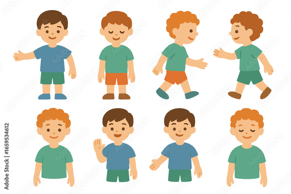 Peaceful Body Language. Flat vector mini-illustrations Conflict resolution through body cues in colors Peaceful Body Language. Flat vector mini-illustrations Conflict resolution through body cues in colors