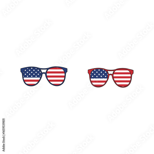 American flag sunglasses patriotic summer fun celebration independence day outdoor activities style vector