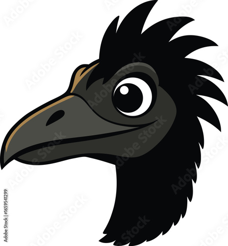 Vector cartoon ostrich head