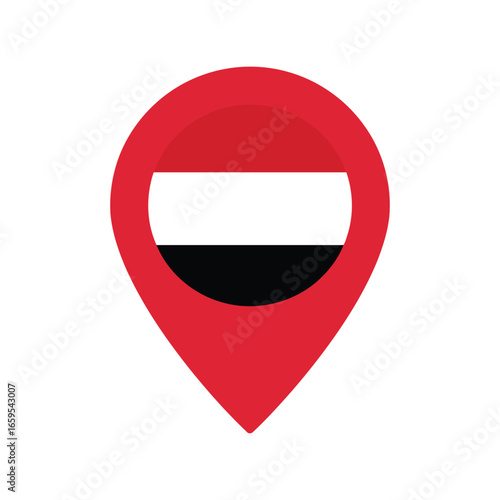 Yemen flag location marker pin red map pointer indicating geographic position for travel or navigation vector Free Download Yemen flag location marker pin red map pointer indicating geographic position for travel or navigation vector - GFXLoad