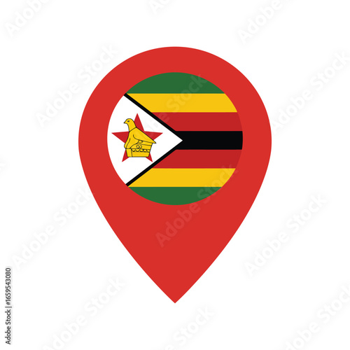 Zimbabwe flag location pin marker symbol representation of travel and tourism in zimbabwe vector Free Download Zimbabwe flag location pin marker symbol representation of travel and tourism in zimbabwe vector - GFXLoad