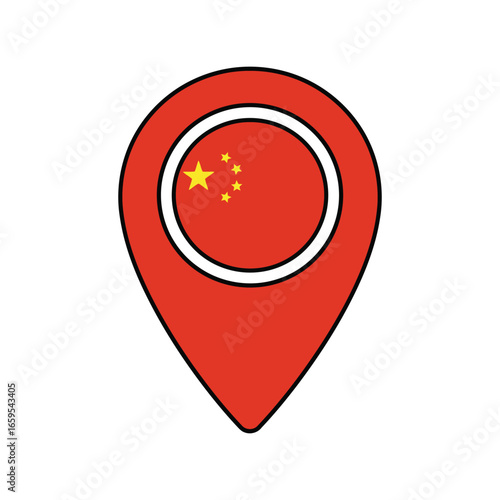 China location pin graphic chinese flag symbol navigation travel asia tourism destination landmark marker vector Free Download China location pin graphic chinese flag symbol navigation travel asia tourism destination landmark marker vector - GFXLoad