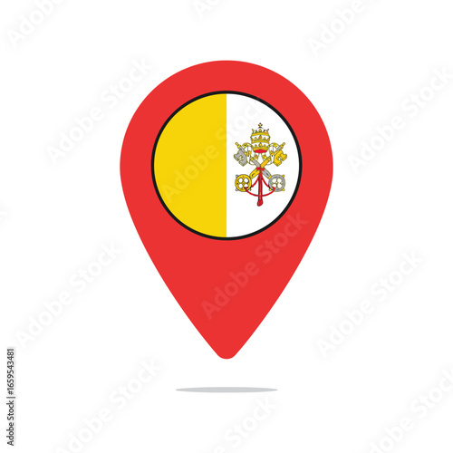 Free Download Vatican city flag location pin marker symbol representing travel destination and tourism vector - GFXLoad