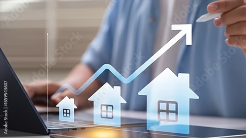 Wallpaper Mural Rising real estate market displayed on a tablet Torontodigital.ca