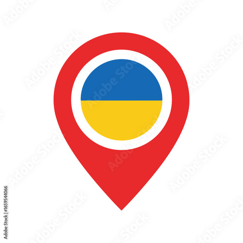 Free Download Ukraine flag location pin symbol abstract graphic design element for travel and geography concepts vector - GFXLoad