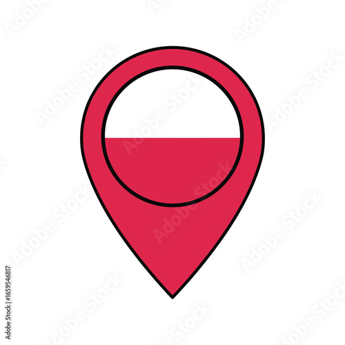 Free Download Poland flag location pin symbol icon representing polish geographic destination or travel vector - GFXLoad