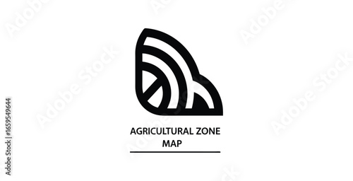 Detailed agricultural zone map art vector illustration logo design