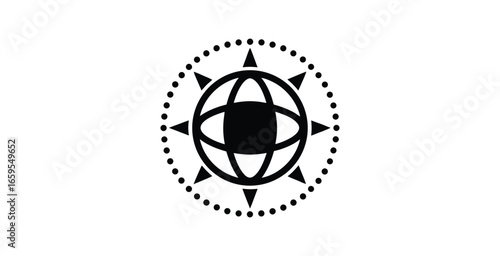Earth direction astronomy circular vector logotype stylish design