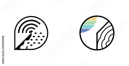 Rainfall distribution map location vector art design