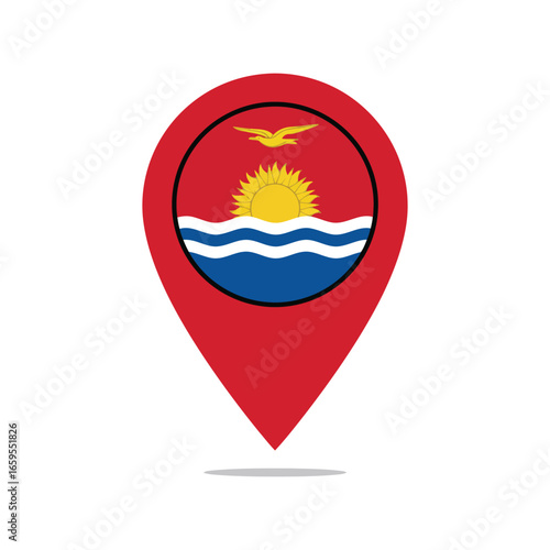 Kiribati flag location pin map marker symbol represents geographic place and national identity vector