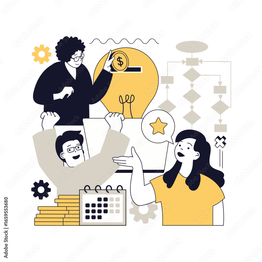 custom made wallpaper toronto digitalStartup concept for modern web design. People launching new business, planning strategy and project vision, setting goals, developing company with motivation, team work together. Vector illustration.