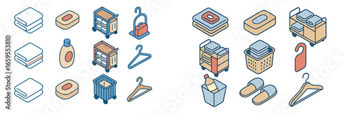 Hotel Amenities and Housekeeping Supplies, Minimalist flat design
